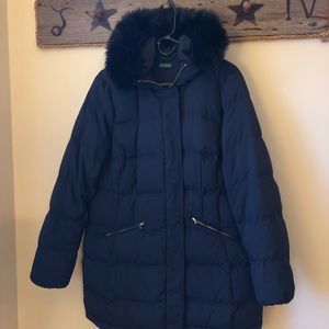 Ralph Lauren Quilted Coat with Fur Hat Size XL